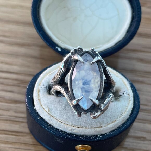 rainbow moonstone medusa devotion ring sz 4.75 - Picture 1 of 5